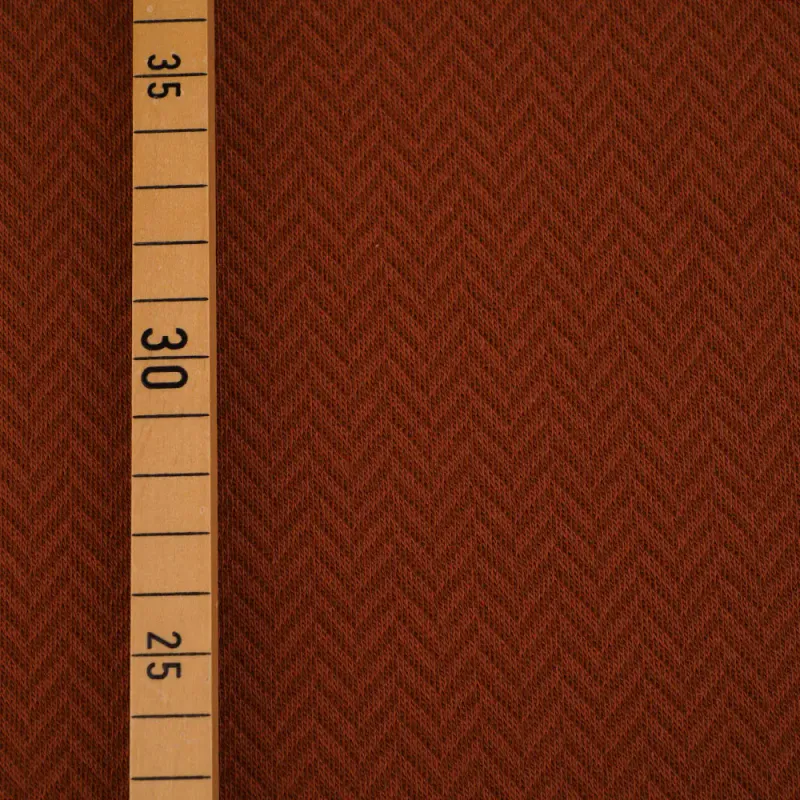 Økologisk bomullsjacquard, herringbone rust