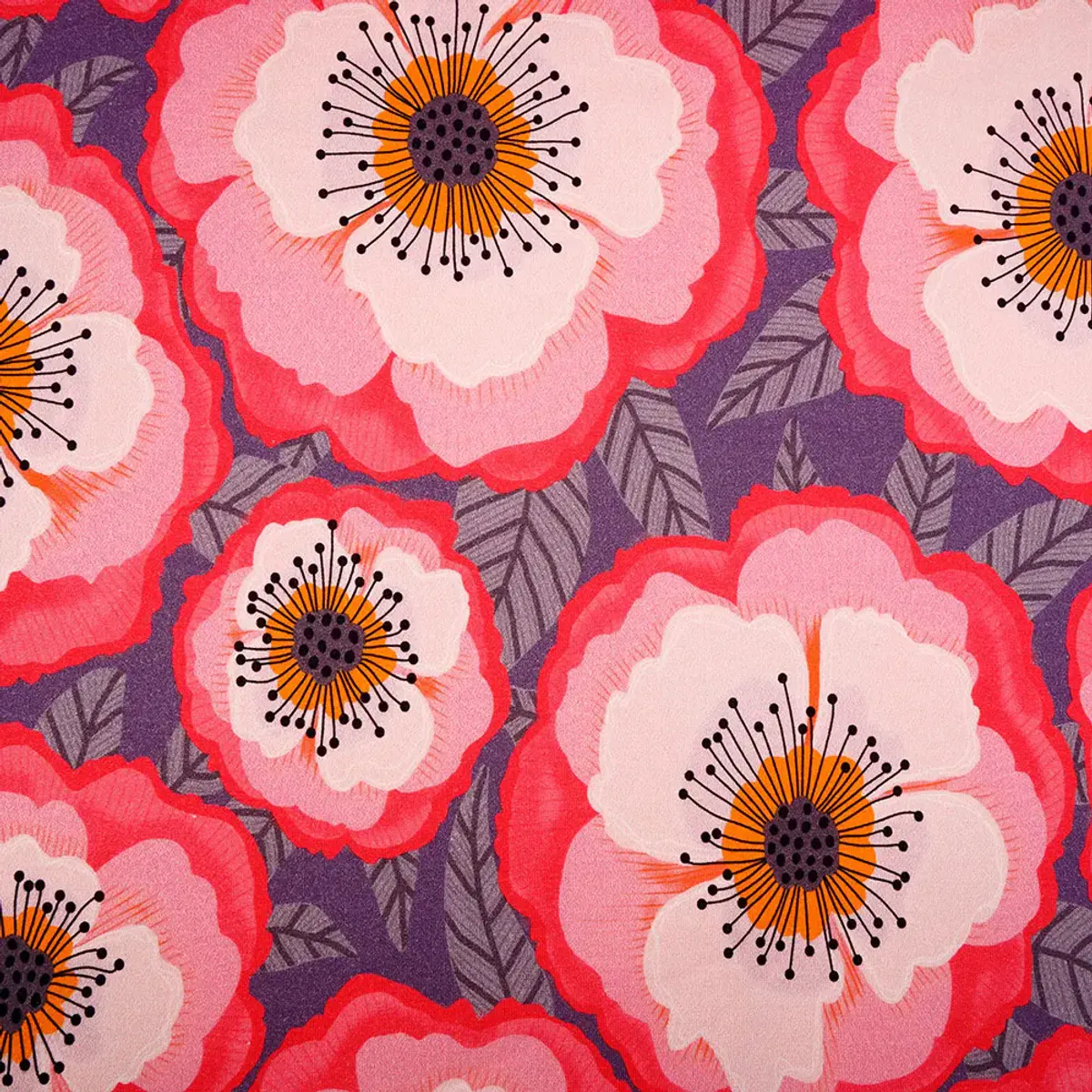 Økologisk bomulljersey, store blomster