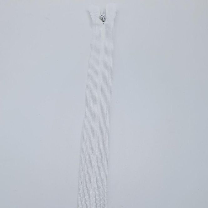 Hovedbilde Hvit glidelås, usynlig 22cm