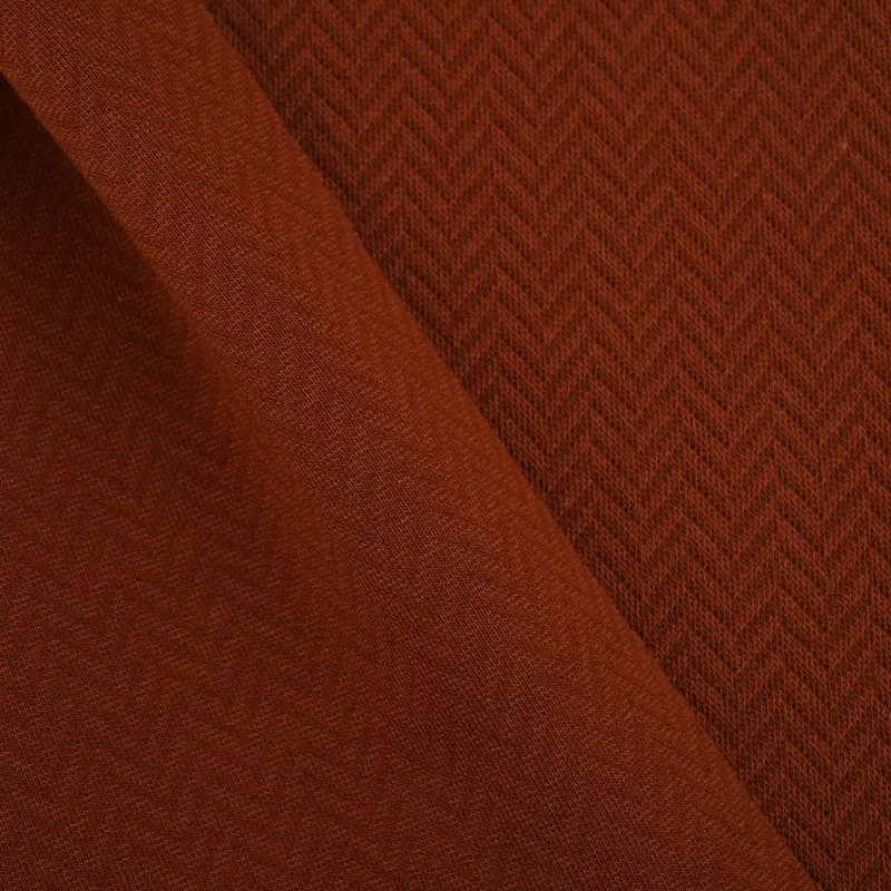 Økologisk bomullsjacquard, herringbone rust
