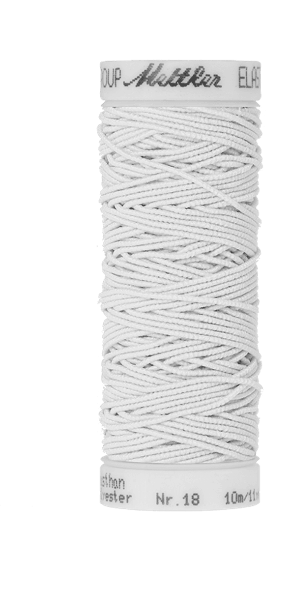 Mettler, elastisktråd 10m, hvit