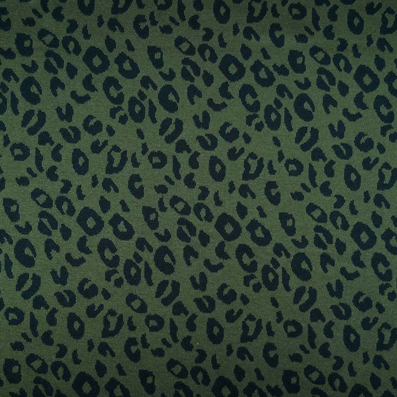 Økologisk bomullsjacquard, leopard skogsgrønn